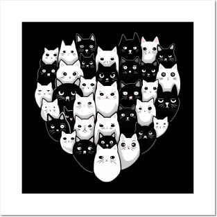 cat heart Posters and Art